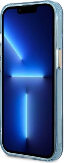 Mbështjellës Guess Gold Outline Translucent MagSafe për iPhone 13, Blu