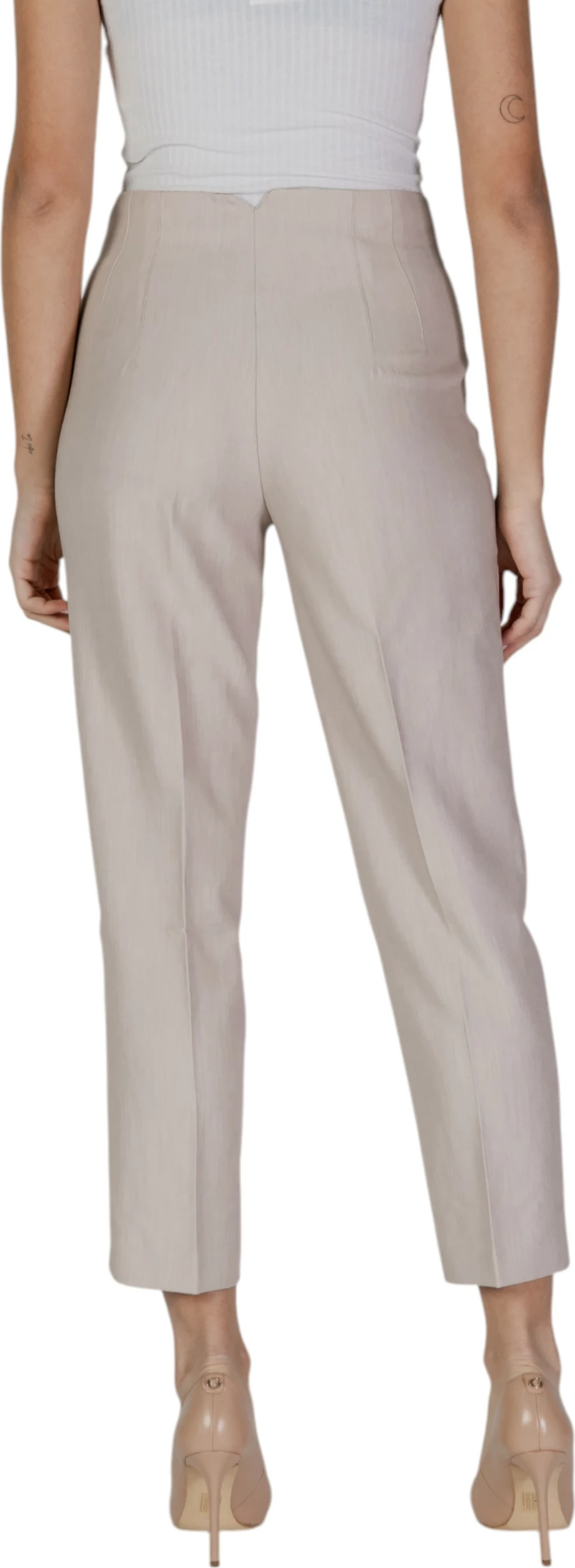 Pantallona për femra Only ONLRAVEN LIFE HW Pant TLR 15298565, bezhë [Madhësia: W40 L32]