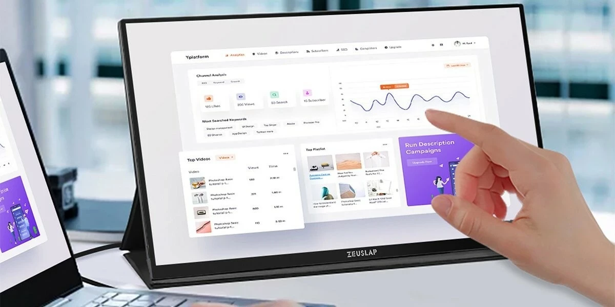 Monitor Zeuslap P16KT, 16", IPS, 2.5K, 144Hz, Touch, i zi