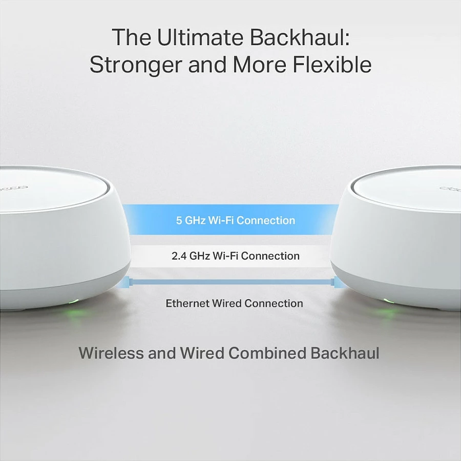Sistem Mesh Wi‑Fi TP-Link Deco BE22, Wi‑Fi 7, Dual-Band 2.4/5 GHz, deri 3.6 Gbps, i bardhë