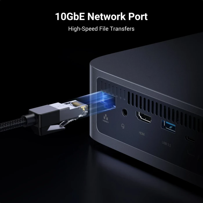 NAS UGREEN NASync DXP480T Plus, 4x M.2 NVMe, Intel Core i5-1235U, 8GB DDR5, 10GbE, Thunderbolt 4, gri