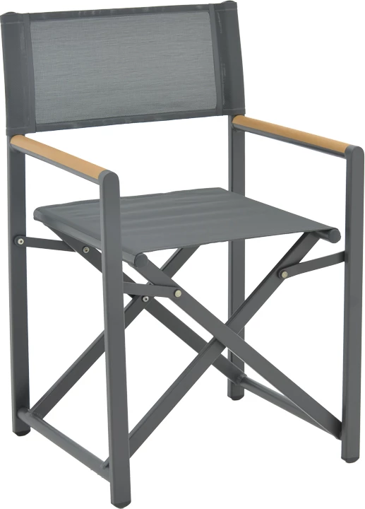 Tavolinë me karrige Naoki-Kliton A, set prej 5 copësh, alumin anthracite dhe pe rattan, ngjyrë natyrale, 150x80x74cm