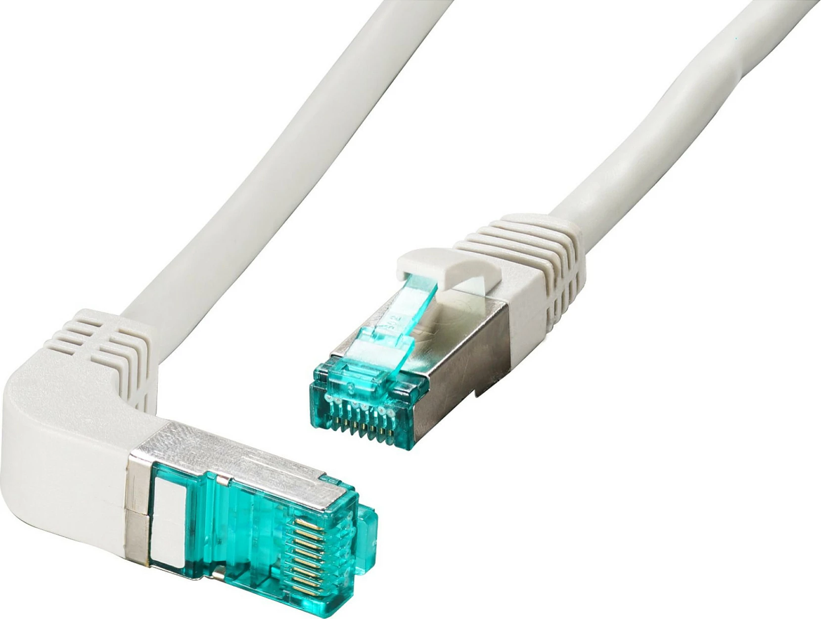 Kabllo rrjeti EFB Elektronik Cat6A RJ45, 0.25 m, S/FTP, konektor 90°, LSZH, e bardhë