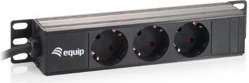Prizë rack Equip 10" 1U, 3 dalje franceze, 250V, 3500W, e zezë