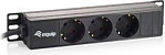 Prizë rack Equip 10" 1U, 3 dalje franceze, 250V, 3500W, e zezë