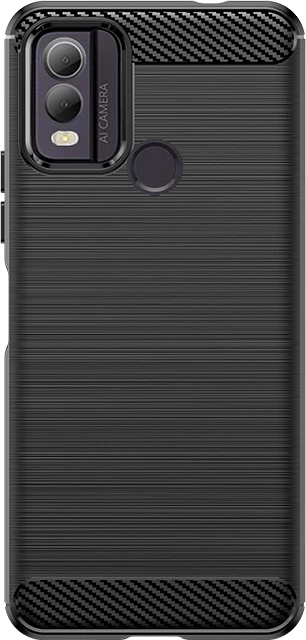Mbështjellës silikoni Hurtel Carbon Case për Nokia C22, i zi