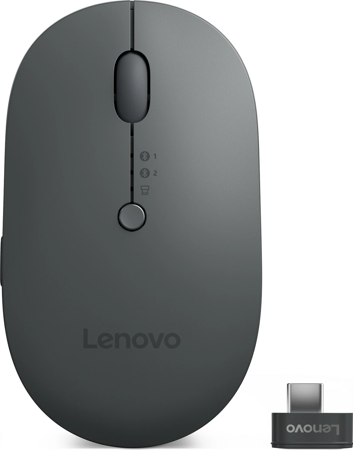Maus Lenovo Multi-Device X9 Edition, pa kabllo, 2.4GHz + Bluetooth 5.0, 2400 DPI, USB-C, gri/zi