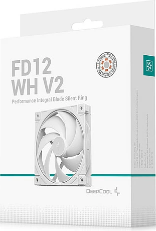 Ventilator për kasë DeepCool FD12 WH V2, 120mm, PWM 4-pin, 500-2500 RPM, i bardhë