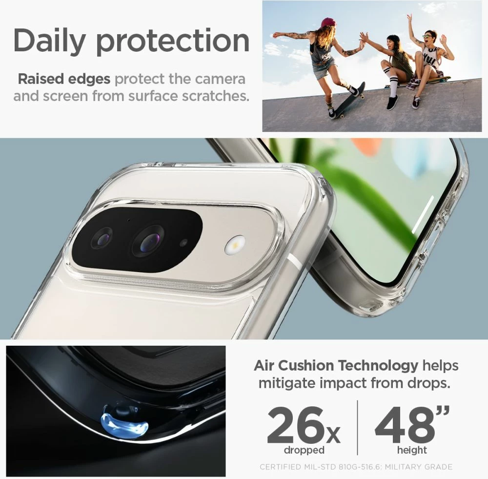 Mbështjellës Spigen Ultra Hybrid për Google Pixel 9 / 9 Pro, Transparent