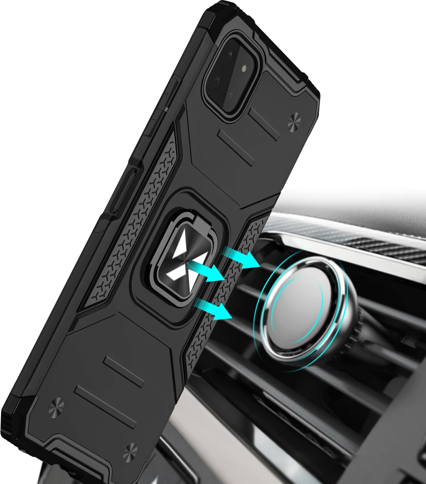 Mbështjellës Wozinsky Ring Armor me mbajtëse, për Samsung Galaxy A22 4G, i zi