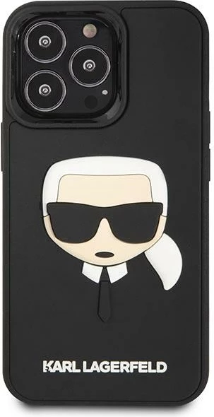 Mbështjellës, Karl Lagerfeld, KLHCP14LKH3DBK, për iPhone 14 Pro 6.1", hardcase TPU/PC me 3D Rubber Karl’s Head, ngjyrë e zezë