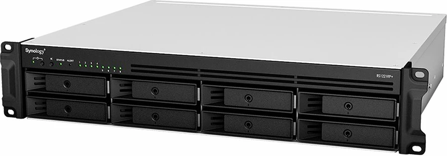 NAS rack Synology RackStation RS1221RP+ 2U 8-bay SATA 3.5\"/2.5\" Ryzen V1500B 4-Core 2.2GHz 4GB DDR4 ECC, i zi
