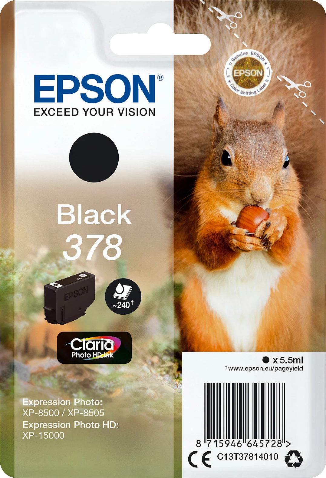 Toner Epson Squirrel 378 Claria Photo HD, 5.5ml, i zi, standard