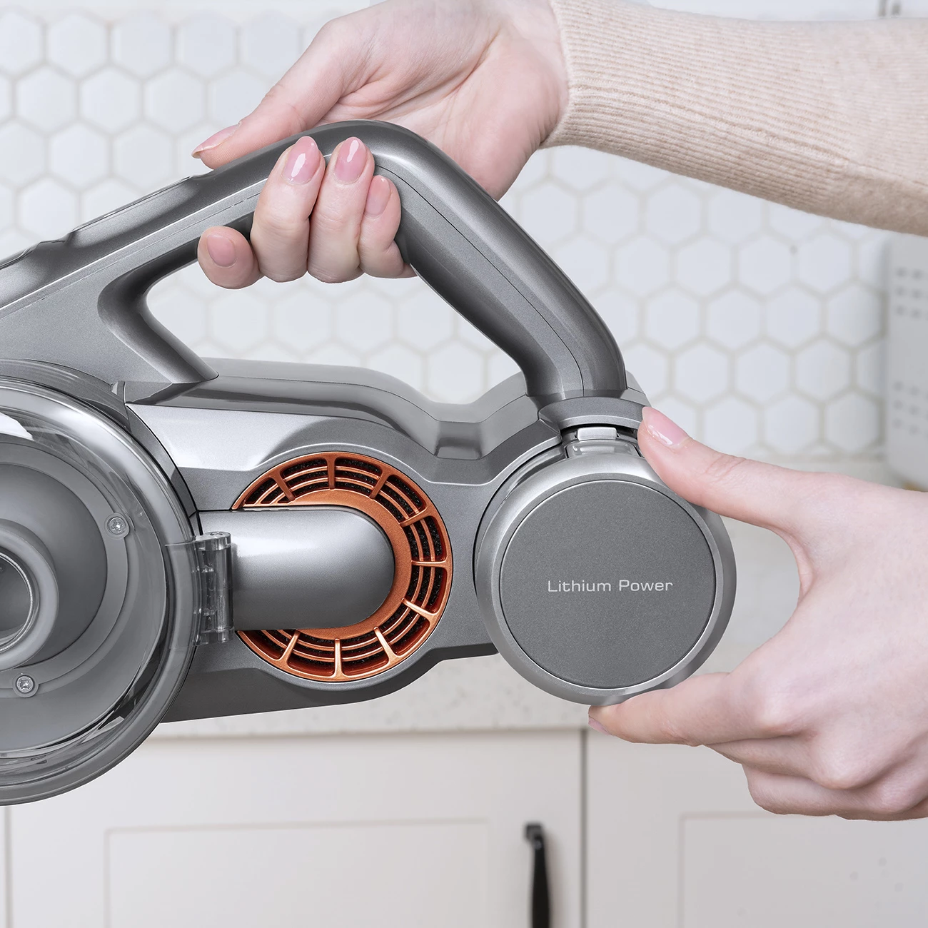 Fshesë me korrent pa kabllo JIMMY H9 Pro, 600 W, 0.6 L, gri/portokalli, me ekran LED