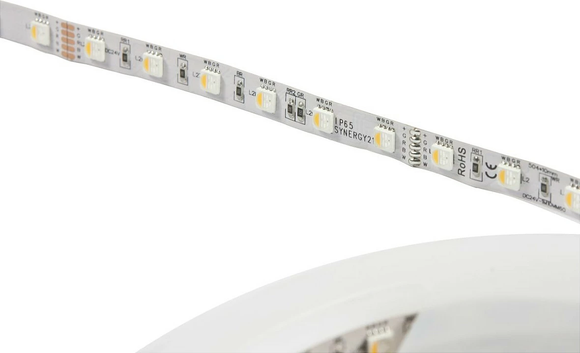 Shirit LED Synergy21 S21-LED-F00161, 5m, 300 LED, RGB + bardhë/bardhë e ngrohtë, IP68, 24V