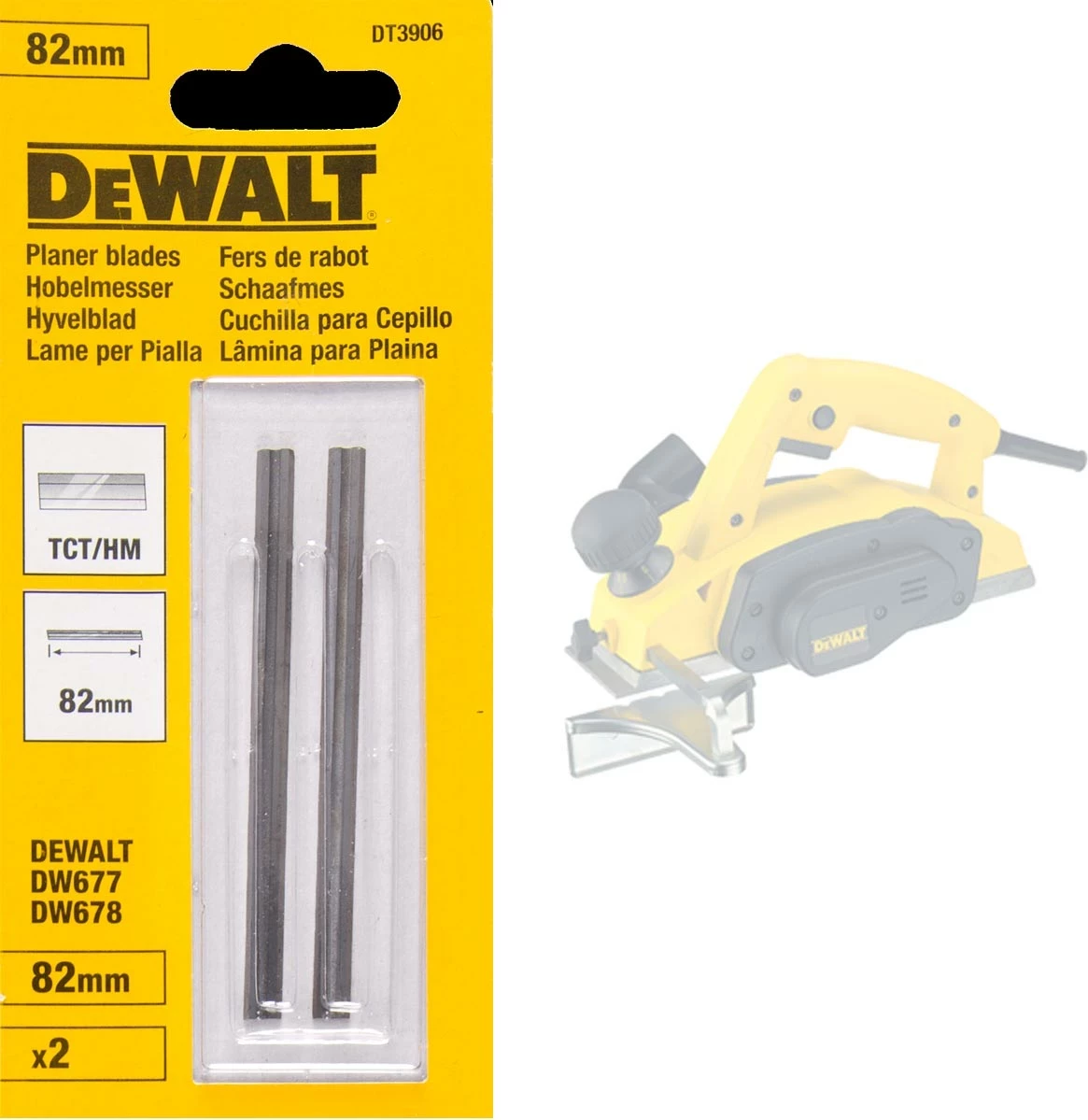 Rezila planeri Dewalt DT3906 82 mm Widia, 2 copë