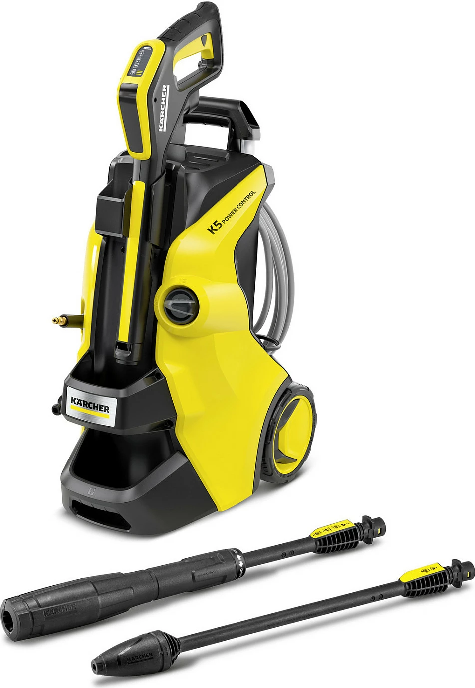 Aparat larës me presion Kärcher K 5 Power Control Flex, 2100 W, zorrë 10 m, 500 l/h, ekran, e verdhë/zezë