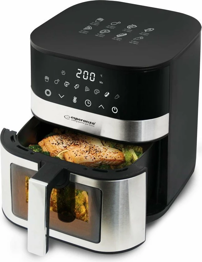 Fritezë pa vaj Esperanza Pesce Alla Griglia EKA003 5L 1400W, argjendtë/zezë