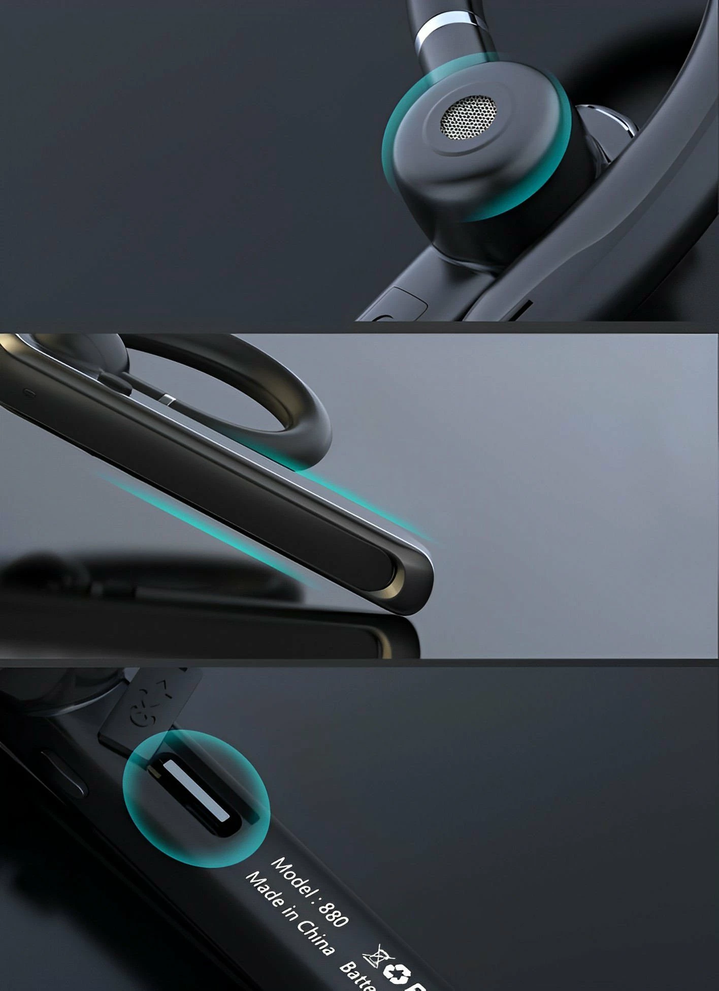 Kufje Mozos 880 Bluetooth 5.2, mikrofon, ENC/ANC, 10h, USB-C, zeza, 1 copë