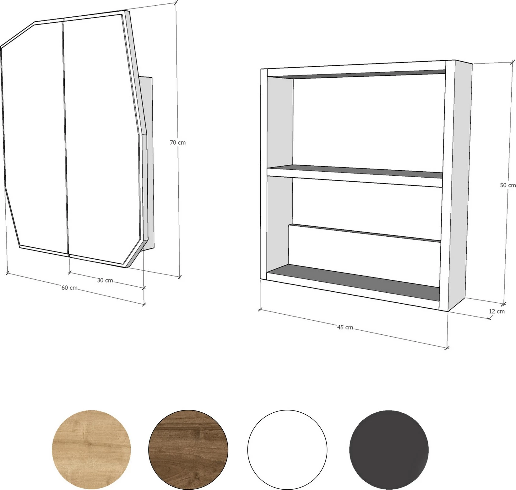 Dollap banjoje Hanah Home, Quartz, ngjyrë e zezë