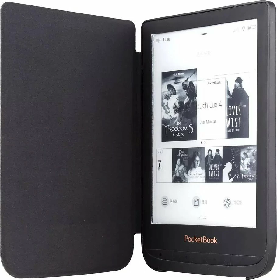 Mbështjellës smart Strado për PocketBook Touch Lux 4/5 627/616/628, wake/sleep, i zi, 1 copë