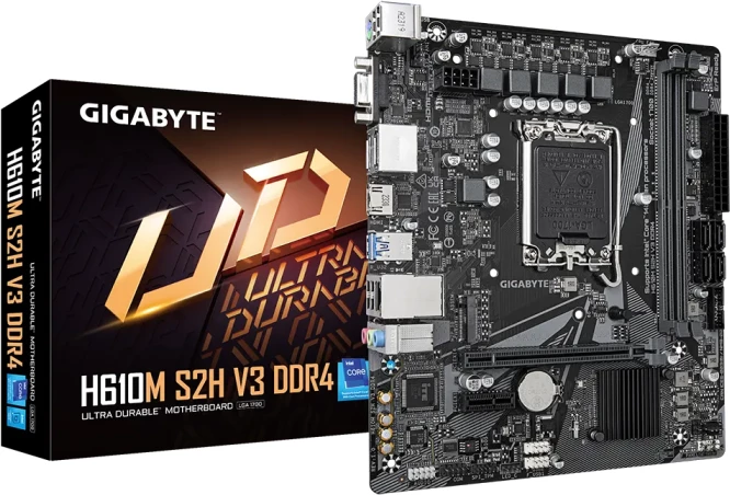 Pllakë amë GIGABYTE H610M S2H V3 DDR4, LGA1700, mATX, 2x DDR4 deri 64GB, M.2, 4x SATA3