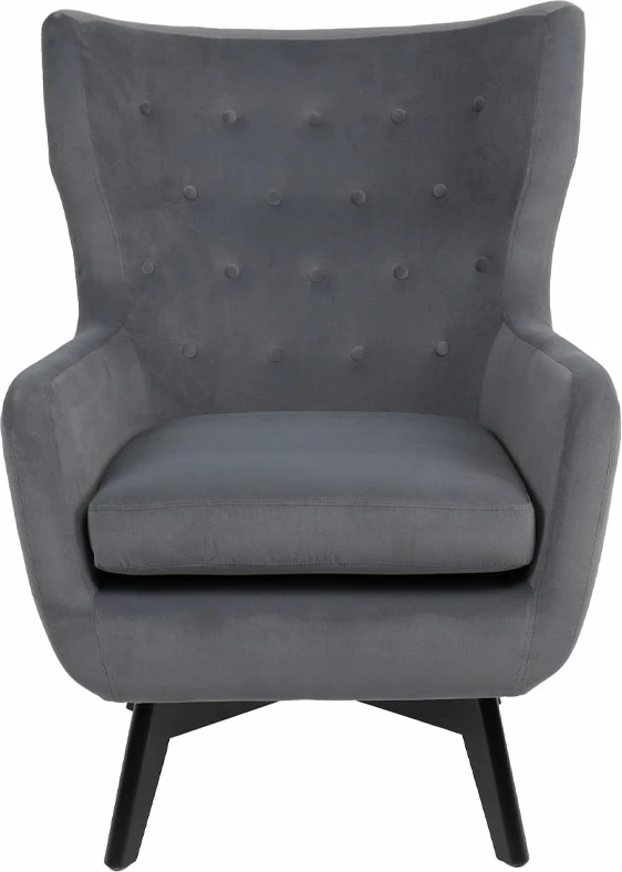 Fotelje MEGA, kadife gri e çelët, 75x83x103 cm