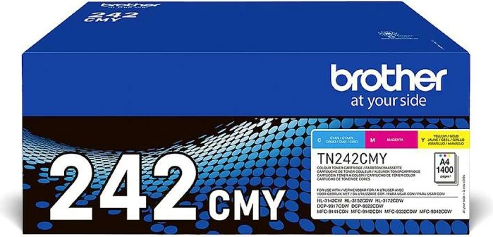 Toner Brother TN-242 CMY rendiment rreth 1400 faqe A4 për kartrixhe ngjyrë CMY set Value Pack