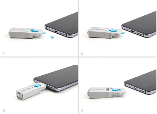 Bllokues porte Micro-USB DeLOCK, set 5 copë me mjet heqës, blu/gri