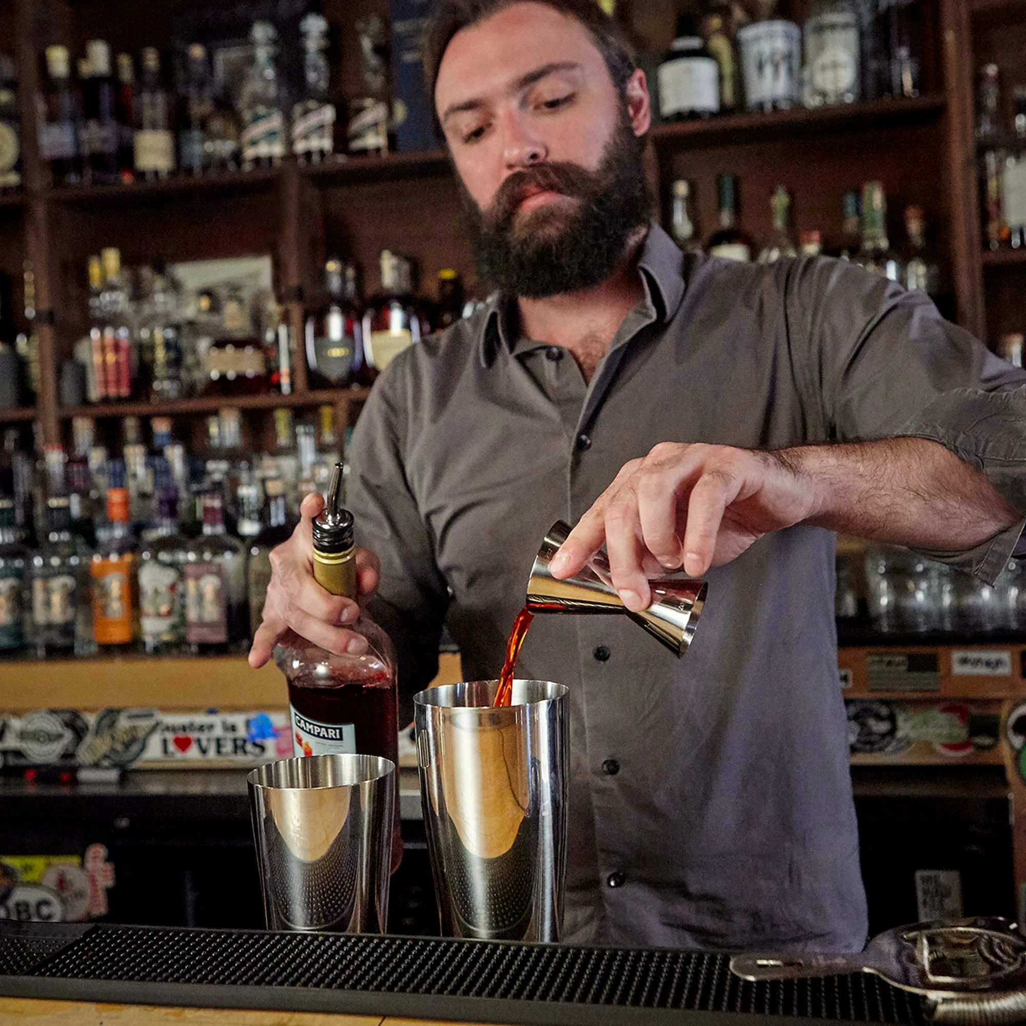 lugë barmeni me pirun në fund, BarFly, 315 mm, çelik inox, ngjyra të ndryshme