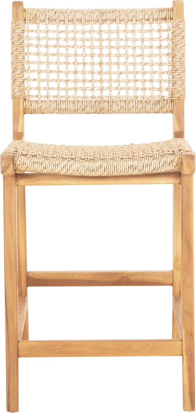 Karrige për bar me mbështetëse BORIS FH9381.11 dru tik & litar VIRO 46x53x96 cm