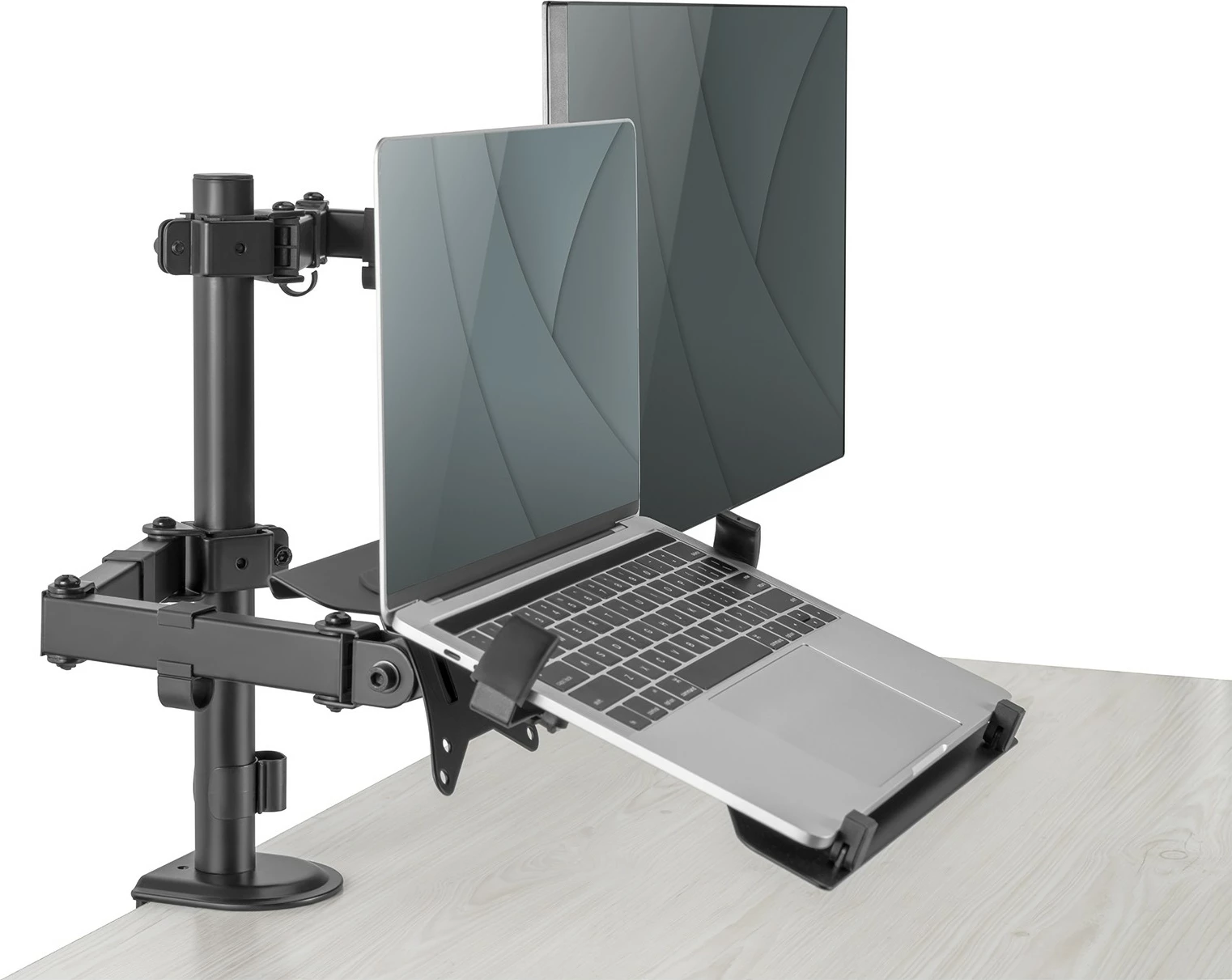 Mbajtës monitori me mbështjellës laptopi Digitus, universal, 32", kapëse tavoline, e zezë