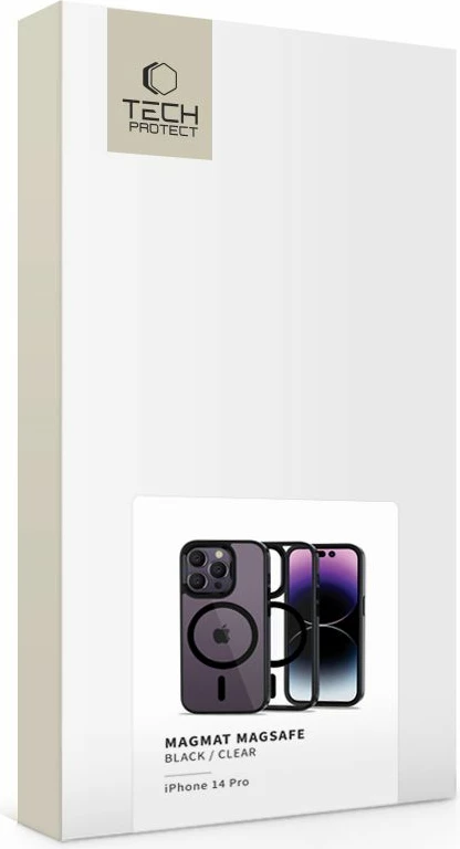 Mbështjellës Tech-Protect MagMat për iPhone 14 Pro, MagSafe, Transparent/Black