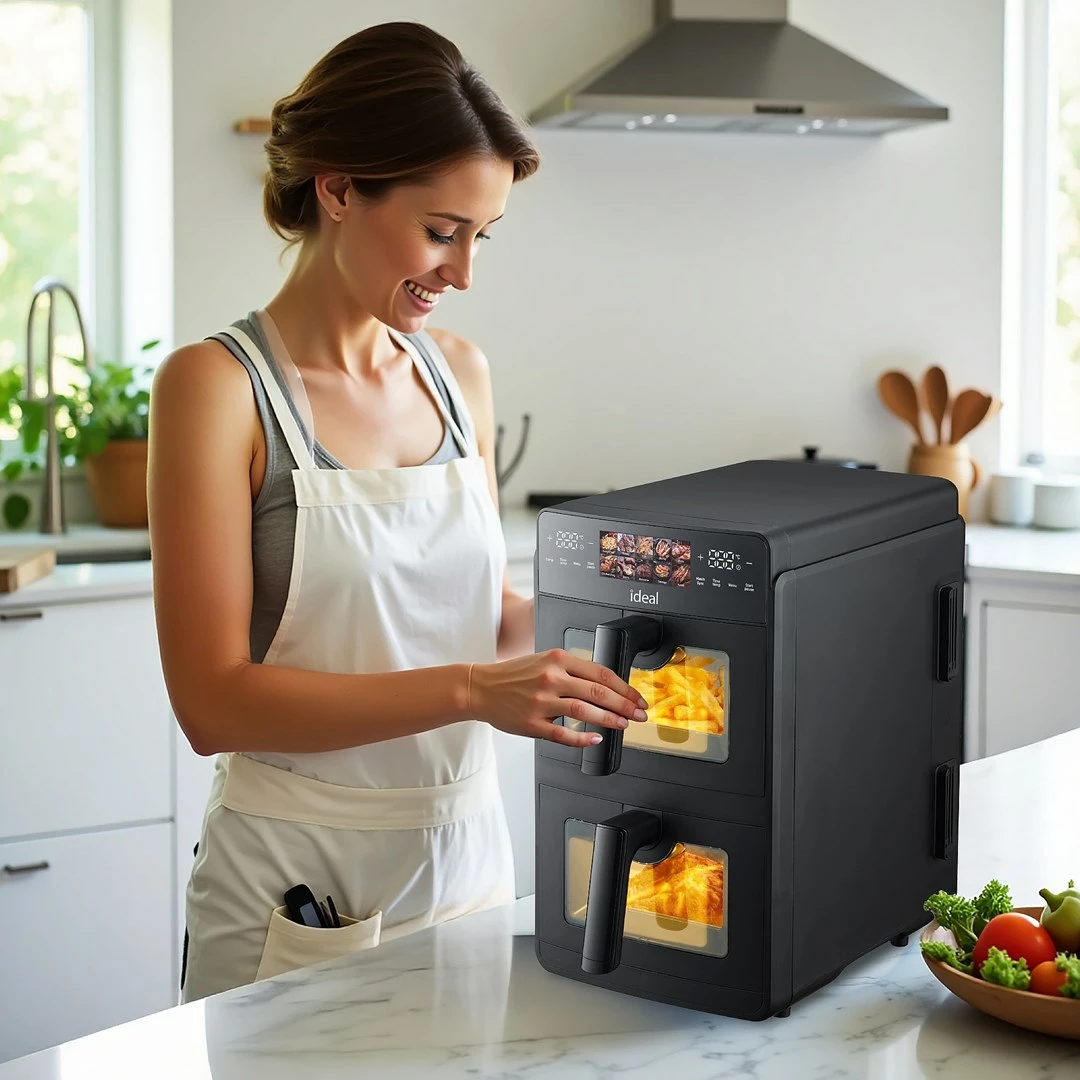 Fritezë ajri ELDOM IK1560, 10 programe, 1.5 kg, e zezë, dyfishe