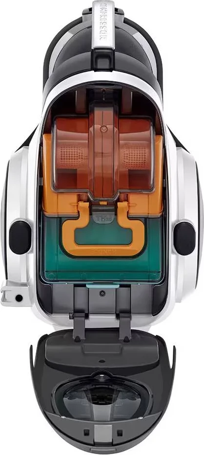 Fshesë me korrent, LG, VK8506NHAC, Kompressor pa qese 450 W me filtër 2-shtresor, blu e bardhë