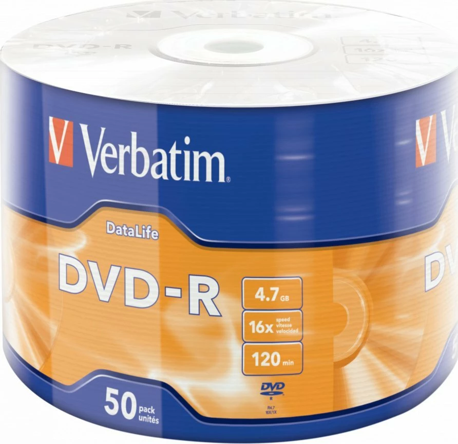 Disk DVD-R Verbatim 43791 4.7GB 16x, 50 copë