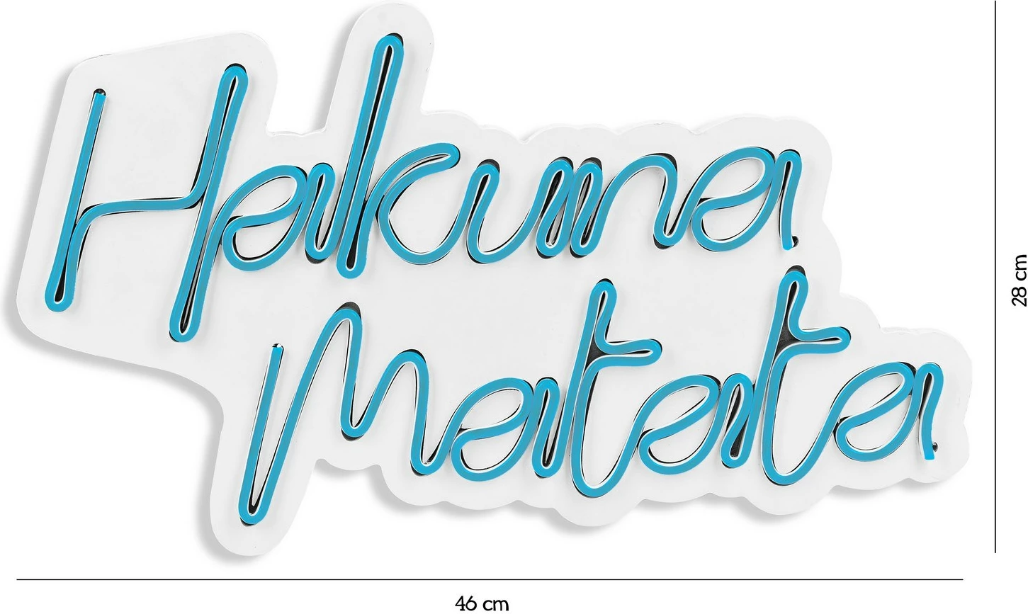 Dekor dritash LED plastike, Hakuna Matata, ngjyrë kaltër