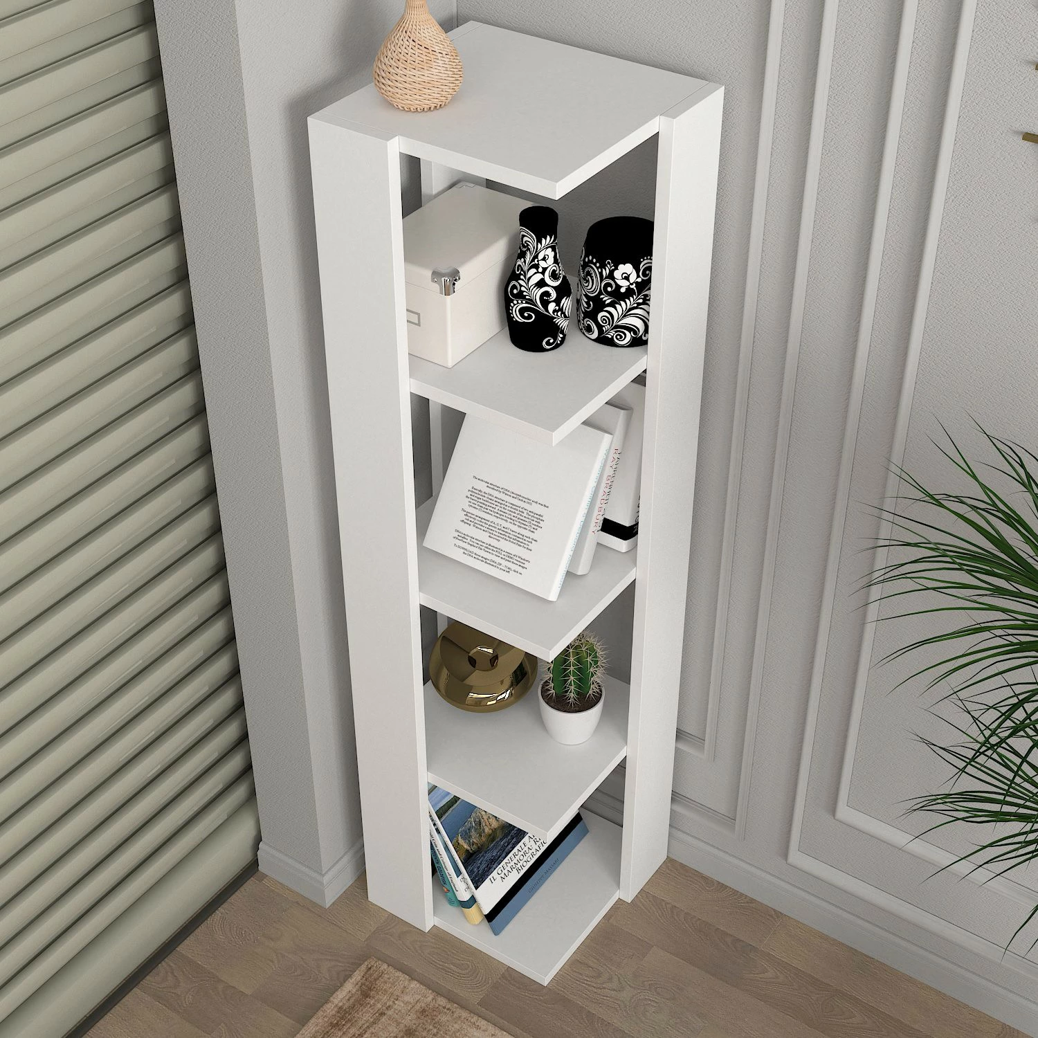 Raft librash Hanah Home, Venita, i bardhë