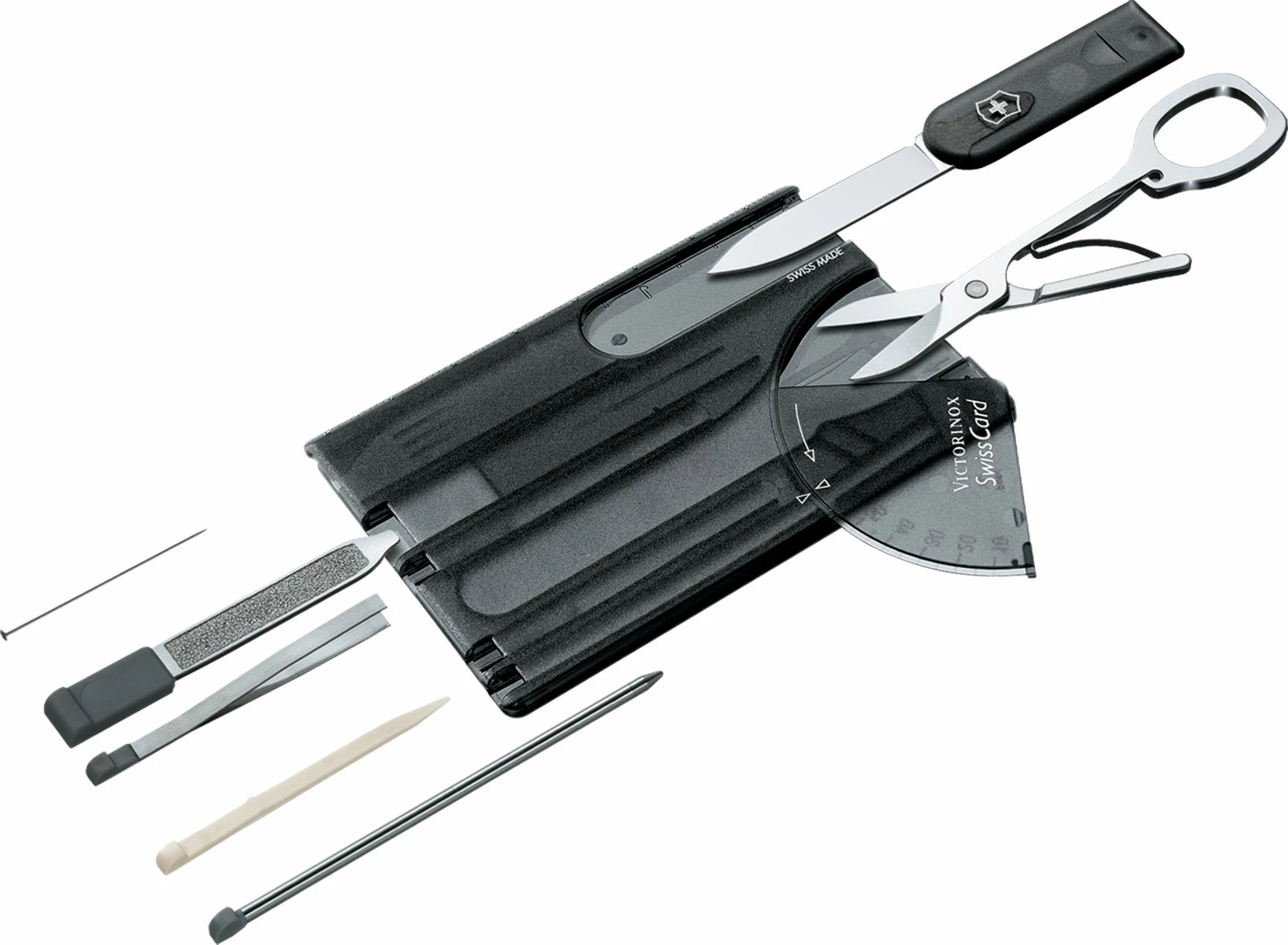 Set për mirëmbajtjen e thonjëve Victorinox "Swiss Card Classic", e zezë