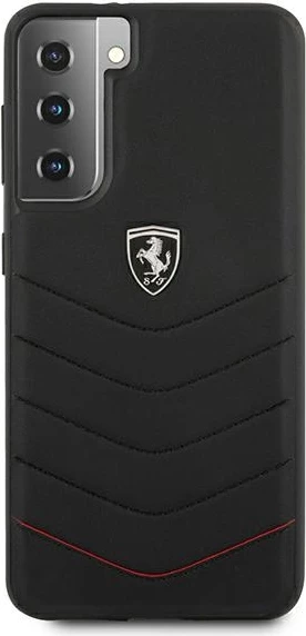 Mbështjellës Ferrari Off Track Quilted për Samsung Galaxy S21, i fortë, lëkurë natyrale, i zi