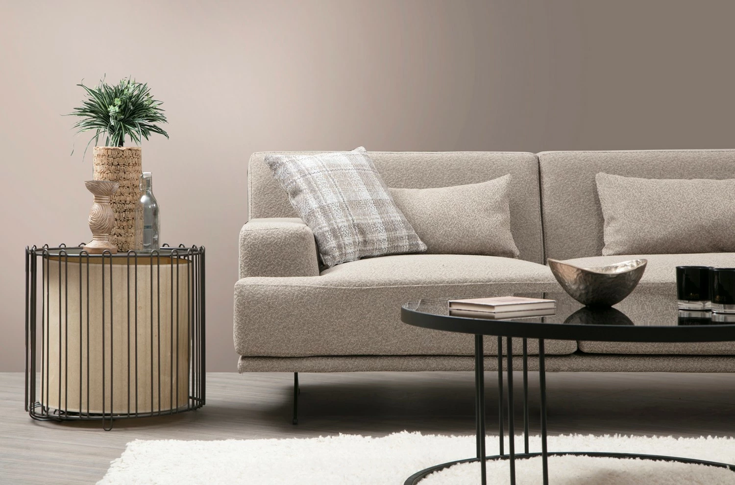 Kënd-sofë Atelier del Sofa, Bentley Corner (L3-C-O1-PUF), bezhë