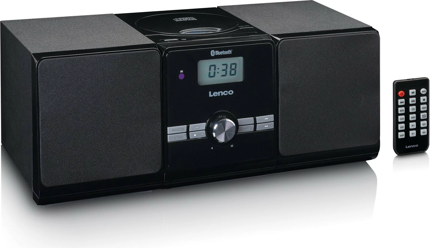 Sistem zëri Lenco MC-030, Bluetooth, USB, FM, i zi