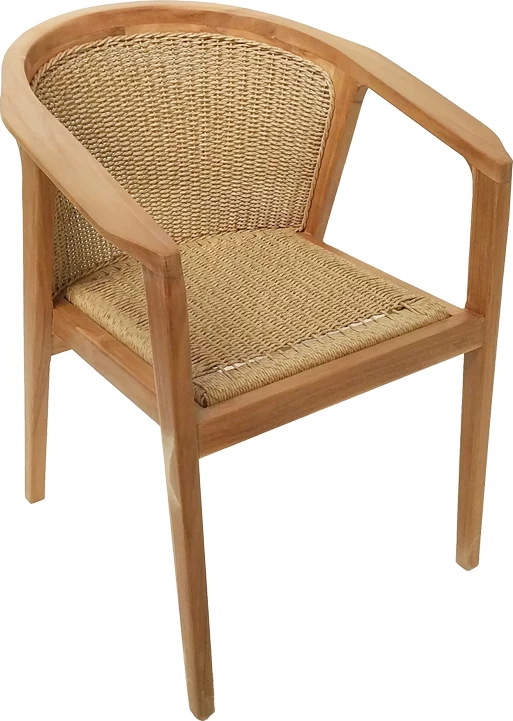 Set tavoline me karrige Granny-Kenda, 5 copë, ngjyrë natyrale-bezhë, Φ80x75cm