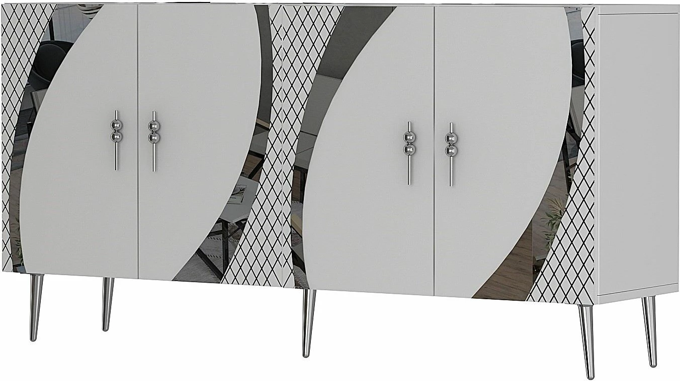 Konsol Skye Decor, Hook KB150, e bardhë, argjend