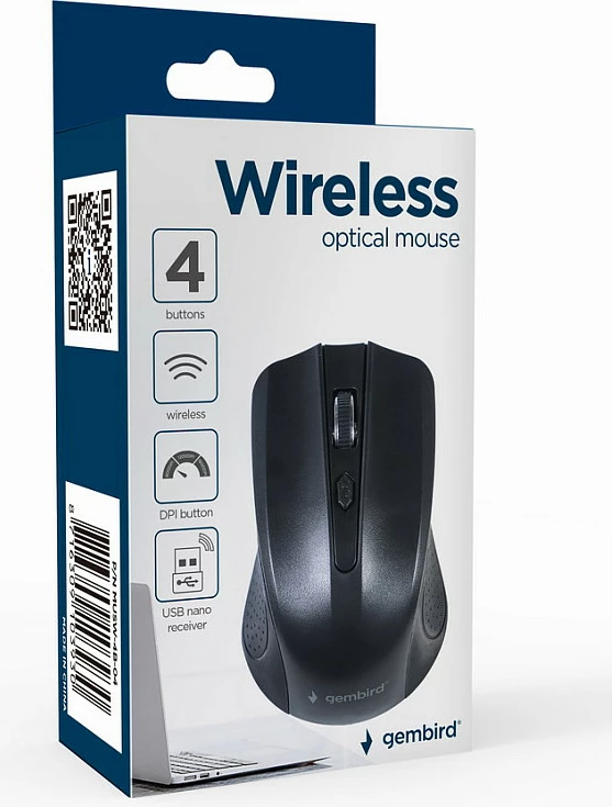 Maus Wireless Gembird optik 1600 DPI, nano receiver, i zi