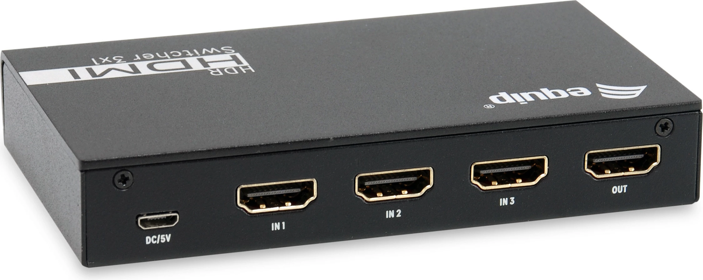 Switch HDMI EQUIP 332725, 3x1, 4K@60Hz, HDR, HDMI 2.0, alumini, i zi