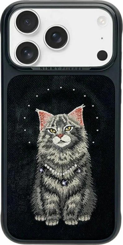 Kapak MagSafe Nimmy Lucky Fashion Cat për iPhone 17 Pro, i zi