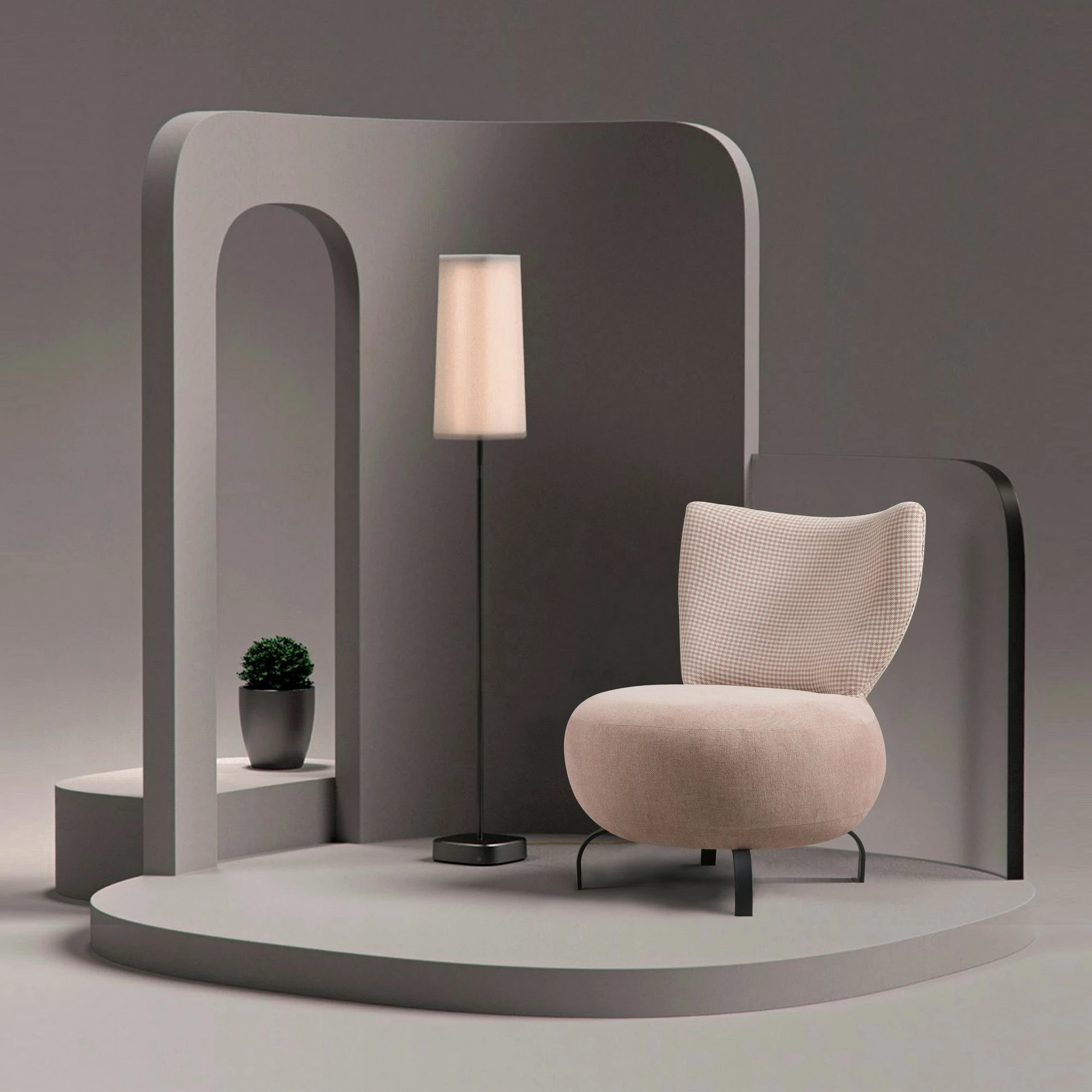 Set karrigesh 'wing', Atelier del Sofa, Loly, salmon