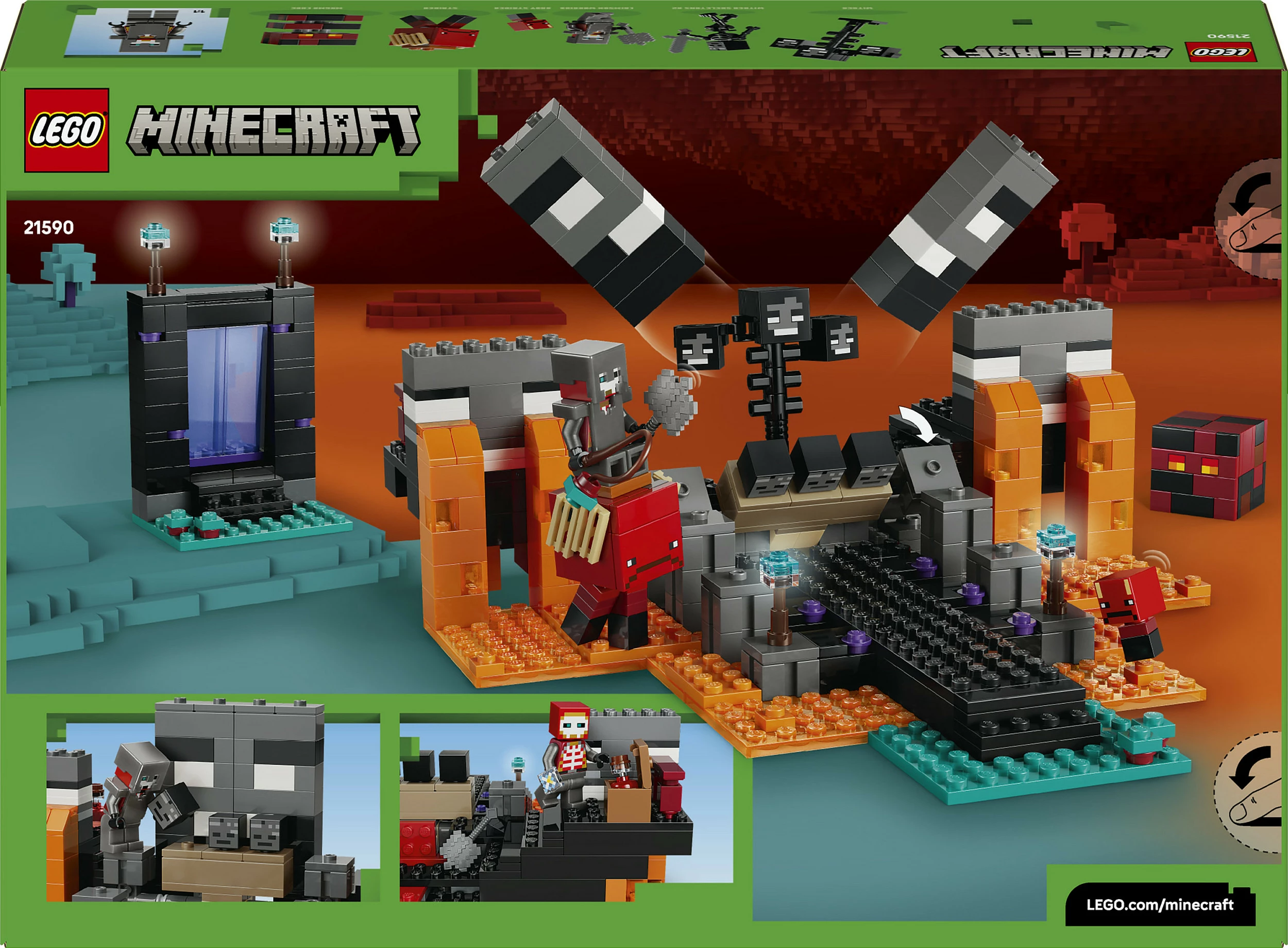Set ndërtimi LEGO Minecraft Wither Battle 21590, 494 copë, 7 figura, shumëngjyrësh