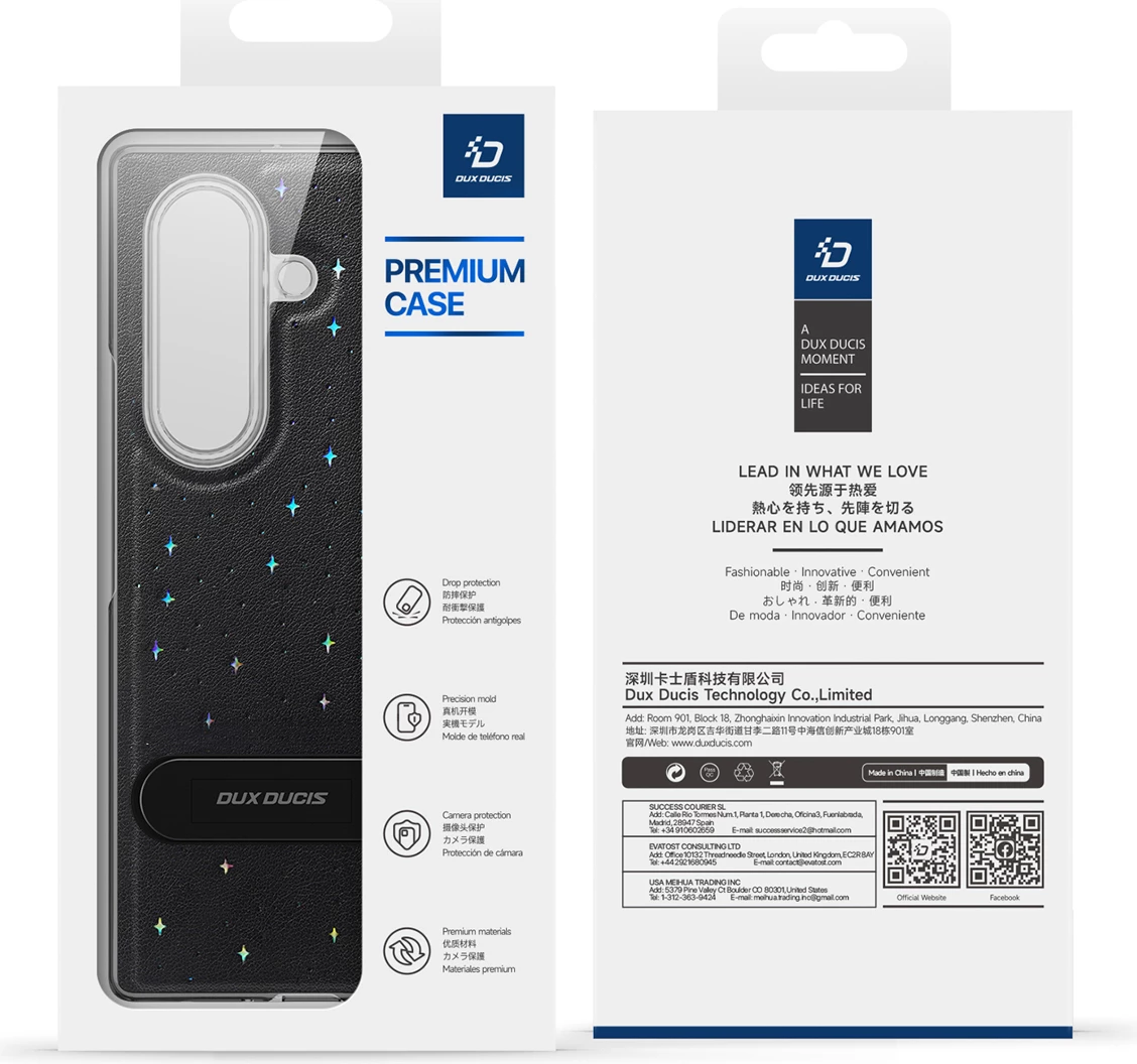 Mbështjellës Dux Ducis Stex për Samsung Galaxy Z Fold 7, me stand 360°, me xham të temperuar, i zi